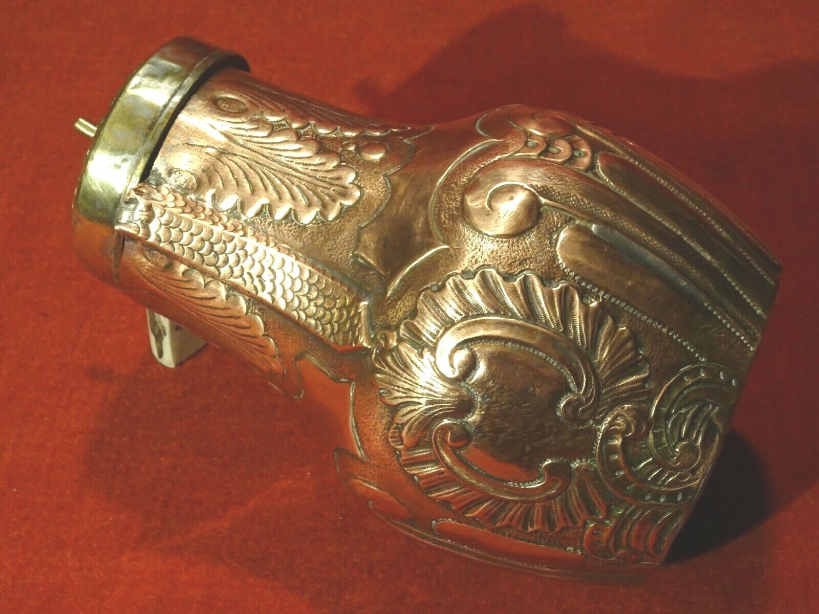 Old hull copper and brass repelled rock decoration XVIII XIX th