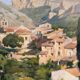 Watercolor on paper, Saint-Guilhem-le-Désert by Ch. Mazelin, 20th century