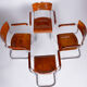 Set Of 4 Restored Bauhaus Beech Armchairs Designed by Mart Stam, 1930s, Czechia, High Gloss