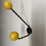 Vintage hook 2 balls in yellow wood