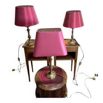 Set of 3 Louis XV bronze lamps