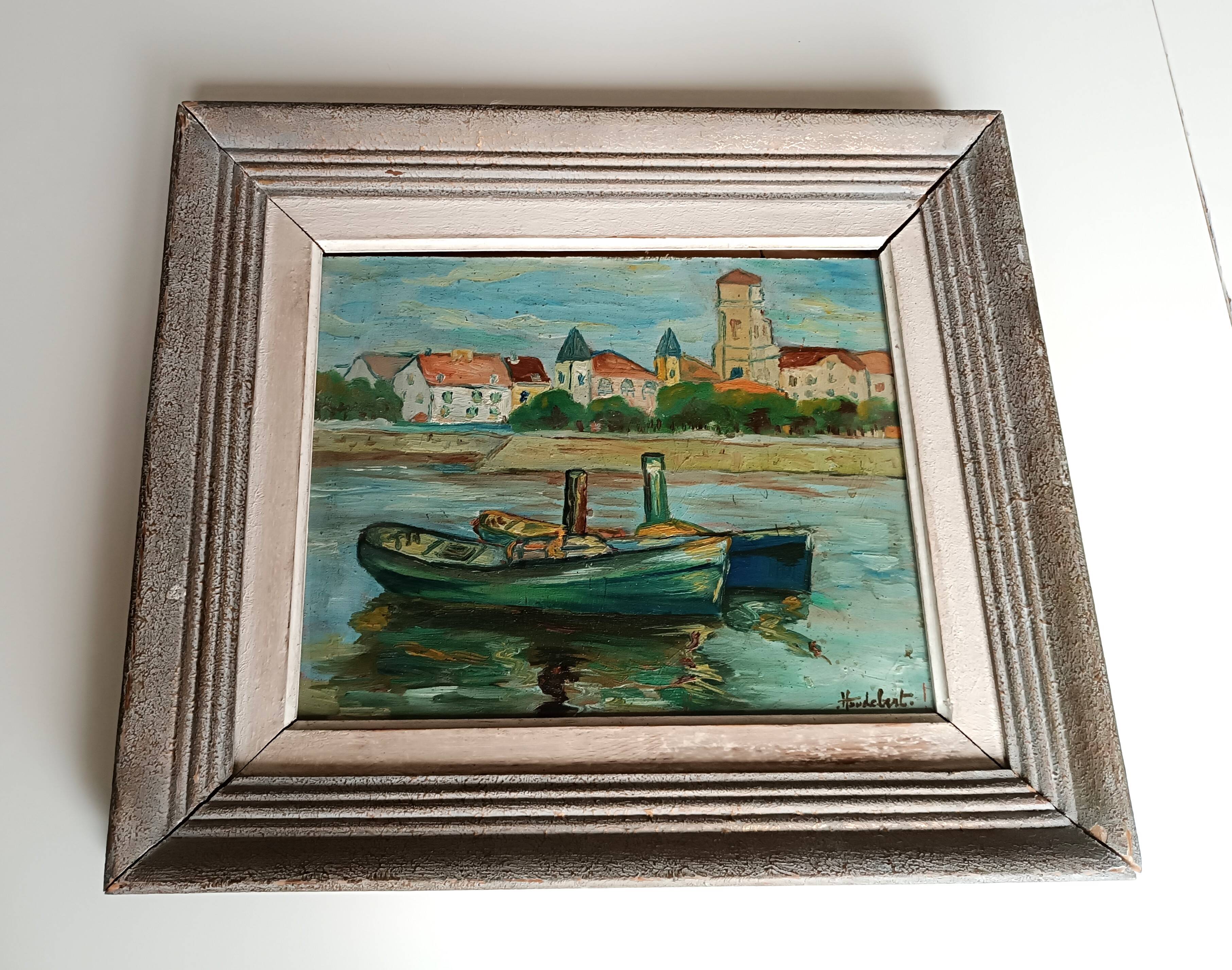 Tableau Huile sur panneau signée Heudebert Saint Jean de Luz
