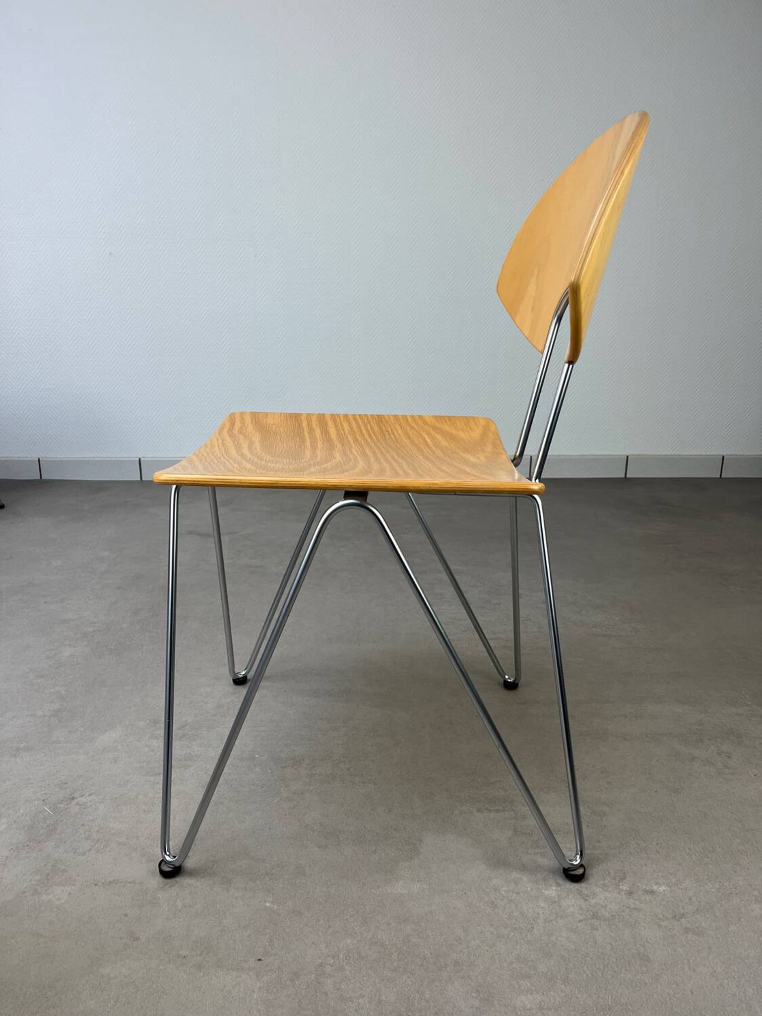 6 Mikado chairs 1800, stackable, design by Walter Leeman for Kusck&co.