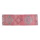 1970s Turkish Oushak Handmade Wool Cotton Pink Area Rug 86x276