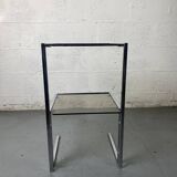 End table in chrome and smoked glass