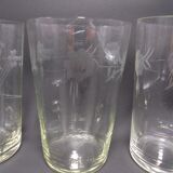 Set of 6 chiseled glasses
