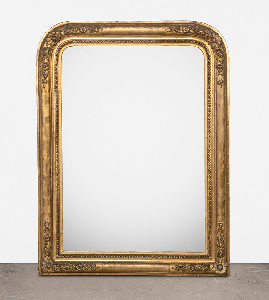 Golden Louis Philippe Flower Mirror
