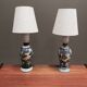 Duo of scandinavian ceramic lamps design 1960
