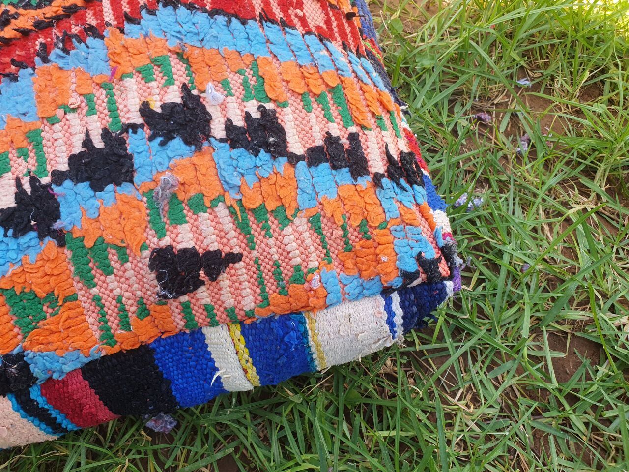 Moroccan carpet pouf