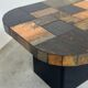 Vintage mosaic slate coffee table, stone tile coffee table, brutalist cocktail table