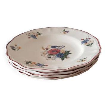 Lot de 4 assiettes creuses Sarreguemines Agreste