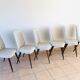 Set de 6 chaises vintage en skaï et noyer