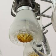 Mazzega Mid-Century Modern Italian Murano Glass and Steel Chandelier, 1970s