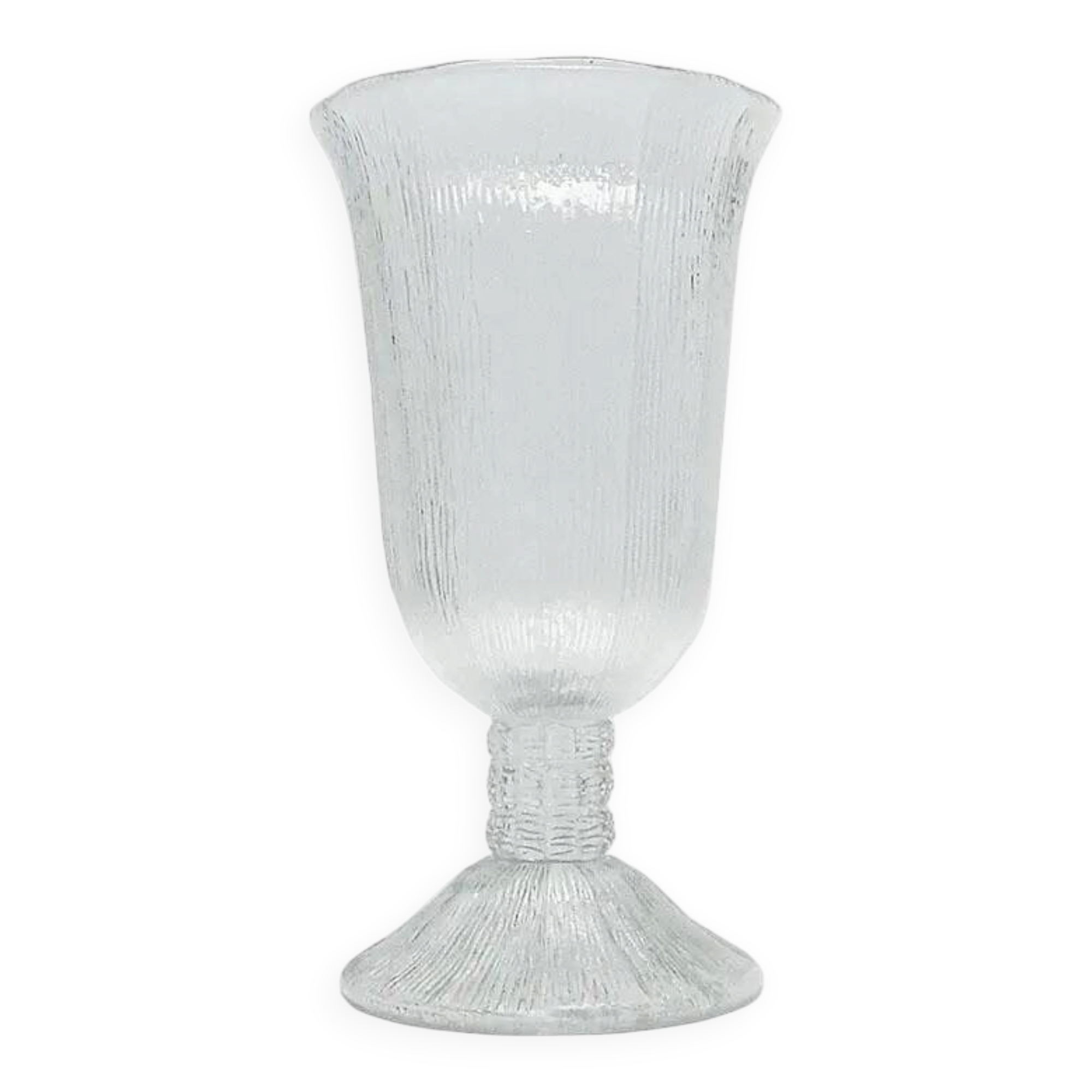 Cora vase, mid-century modern, transparent glass, Ząbkowice, Poland, 1970s