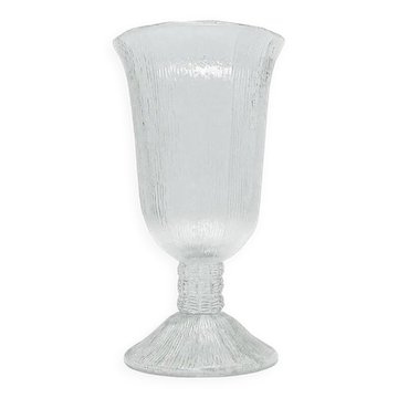 Vase Cora, design moderne du milieu du siècle, en verre transparent, Ząbkowice, Pologne, années 1970.