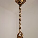 Beautiful Vintage French 4  Light Bronze Chandelier Acanthus Leaf Detail 3672
