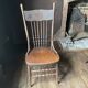 Pair of Antique Country Chairs with Carved Crest Rails | Vernacular Spindle