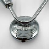 Pair of Space Age wall lights with cracked glass and chrome