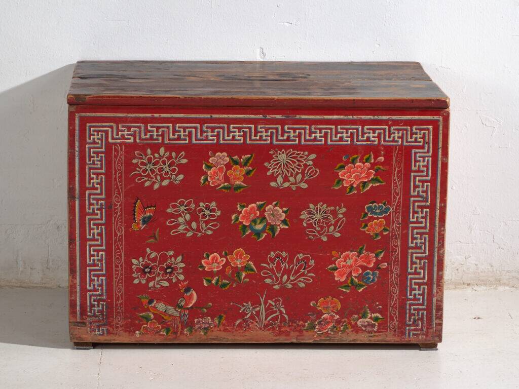 Antique Chinese painted pine chest – China, circa 1930