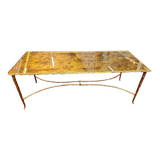 Gilded bronze coffee table palm tree décor