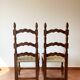 6 chaises italiennes rustiques, restaurées, années 1950