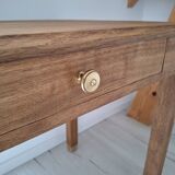 Country-style oak farmhouse desk/console/side table