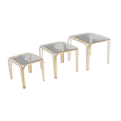Modern Italian trundle side tables, 1970