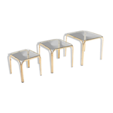 Modern Italian trundle side tables, 1970
