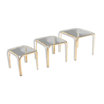 Modern Italian trundle side tables, 1970