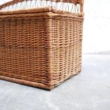 Vintage rattan bench trunk