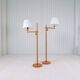 Sculptural modern floor lamps in pine, Yngve Ekström Sweden 1970s