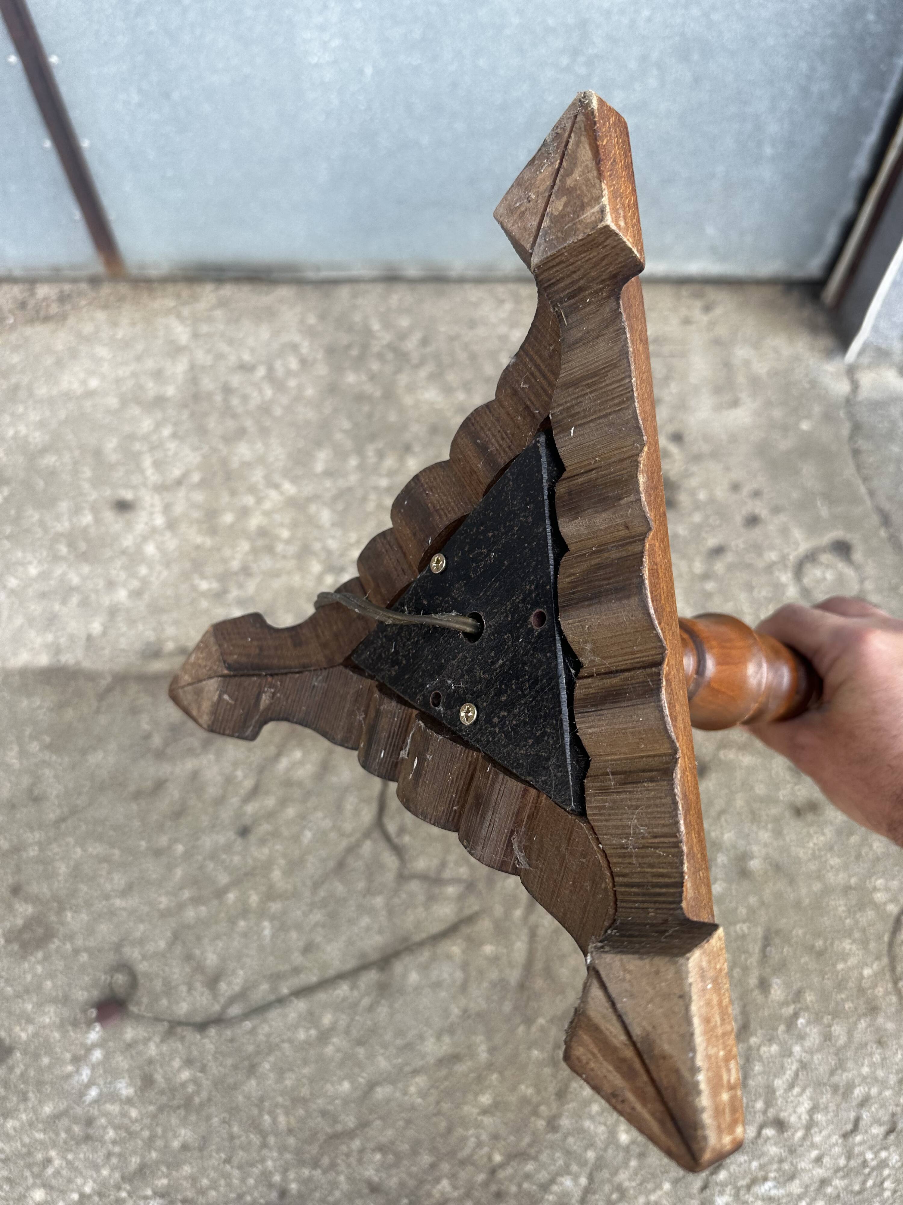 Turned wooden floor lamp from the 1950s.