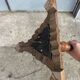 Turned wooden floor lamp from the 1950s.