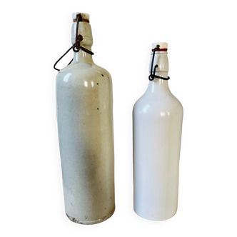 Set of two vintage stoneware bottles