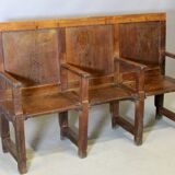 3-seater oak church pew