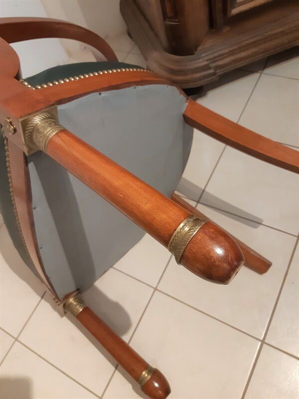 Empire office armchair with column feet