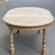 Extendable round farmhouse dining table renovated in raw oak 160cm 20th century