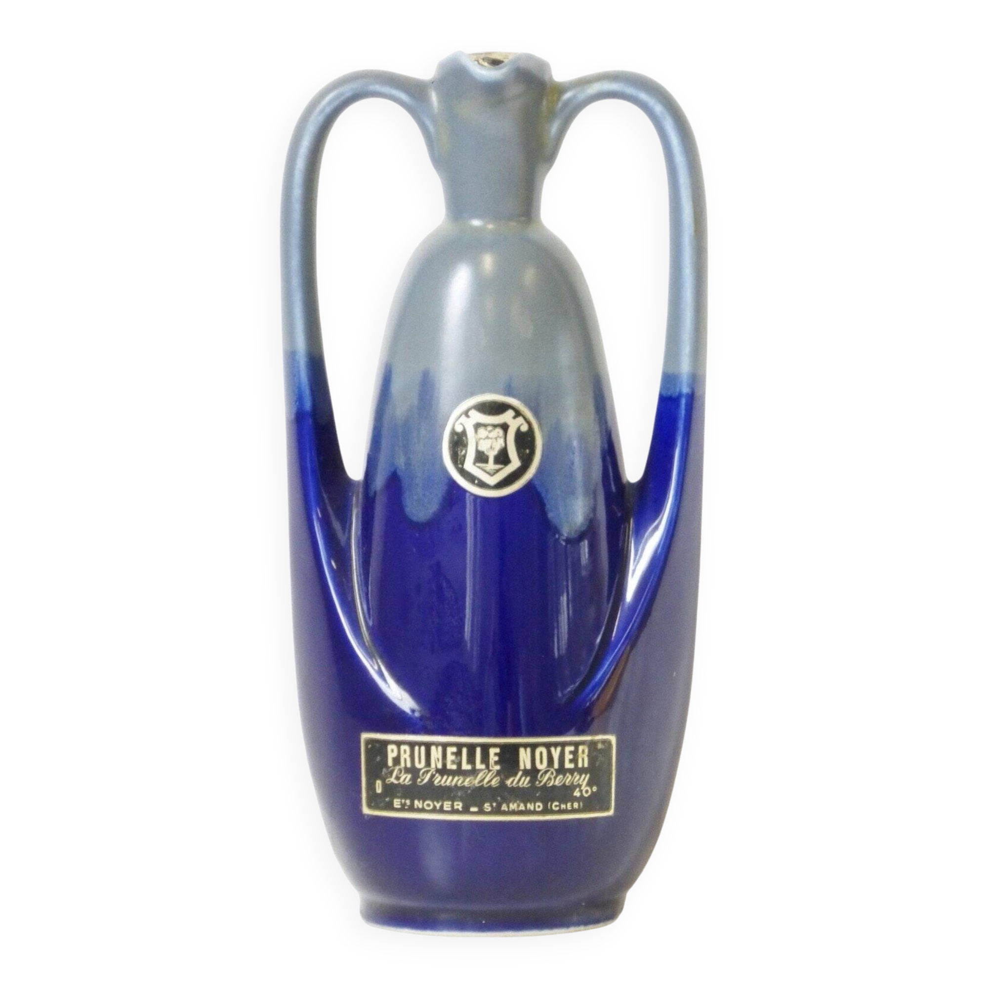 Ceramic bottle liqueur Prunelle Noyer St Amand 1950s/60s