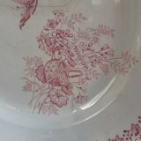 Plat rond en terre de fer rose, Faïencerie d'Onnaing