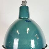 Industrial Petrol Enamel Factory Pendant Lamp, 1960s