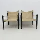 Set of mid-century Danish safari chairs by Erik Wørts for Niels Eilersen, 1960s