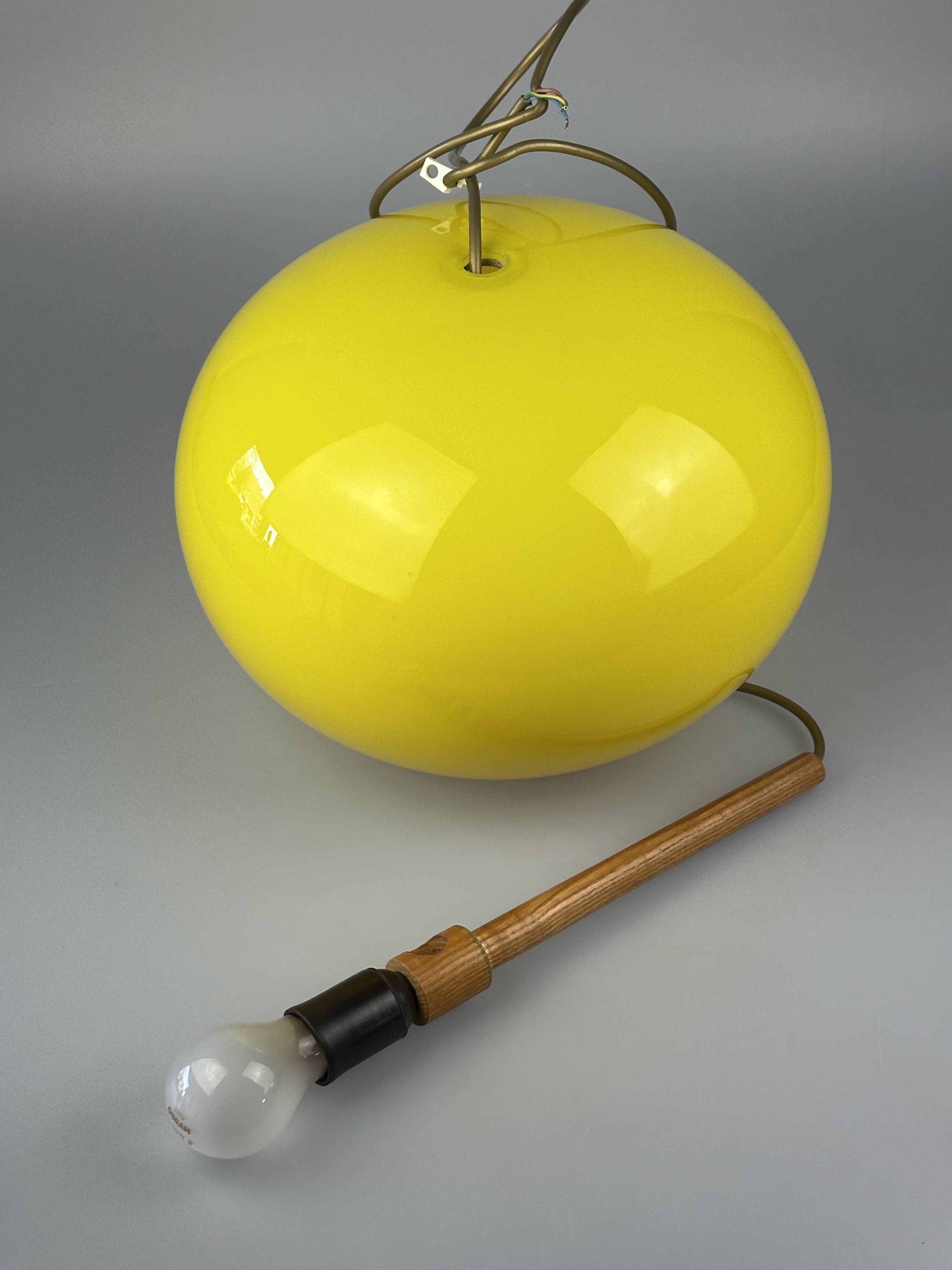 1960s/70s teak ceiling lamp by Uno & Östen Kristiansson for Luxus Sweden