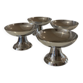 Lot de 4 coupes à glace vintage en inox 18/10 – Style bistrot rétro
