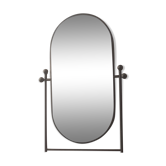 Miroir barbier en métal noir - 47x32cm