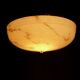 Art Deco Pendant Lamp, Beige Marble, Brass Suspension - 1930s