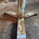 Antique iron bistro table – French wine table, early 20th century