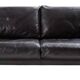 2-seater black leather sofa