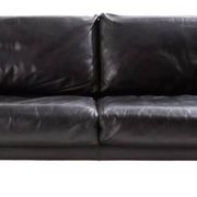 2-seater black leather sofa