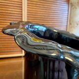 Black earthenware vase