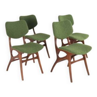 Set of 4 Pynock dining chairs - dutch mid century modern design in teak